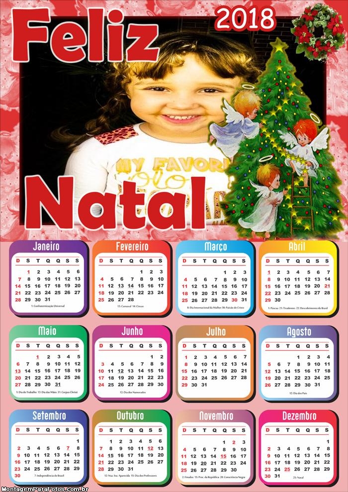 Anjos Feliz Natal Calendário 2018