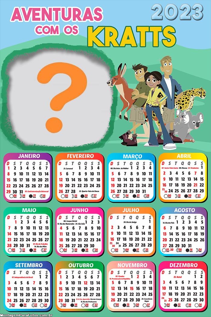 Calendário 2023 Aventuras com os Kratts Foto Online