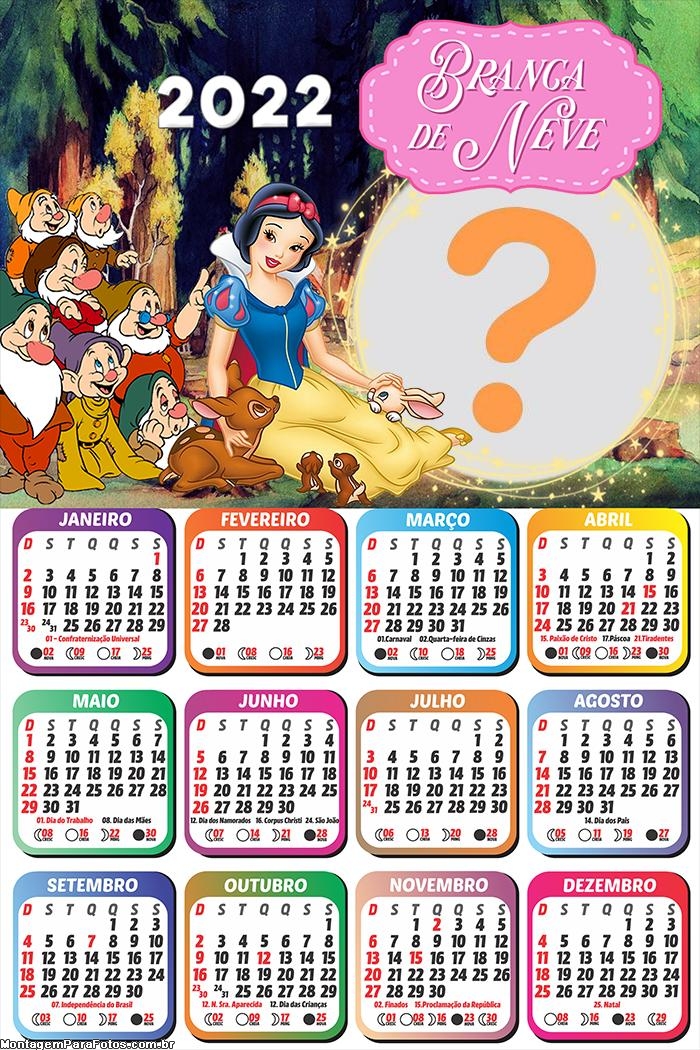 Calendário 2022 Branca de Neve Montagem