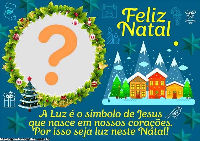 FotoMontagem Símbolo de Jesus que nasce Feliz Natal