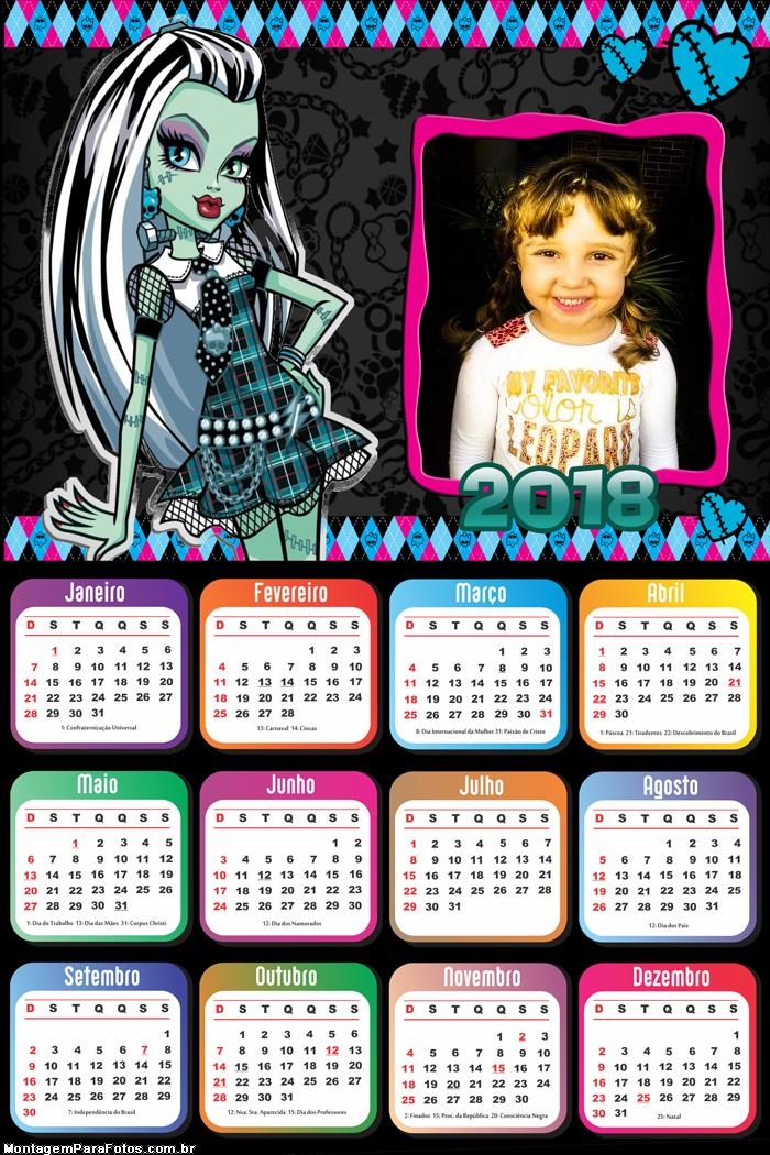 Calendário 2018 Frankie Monster High
