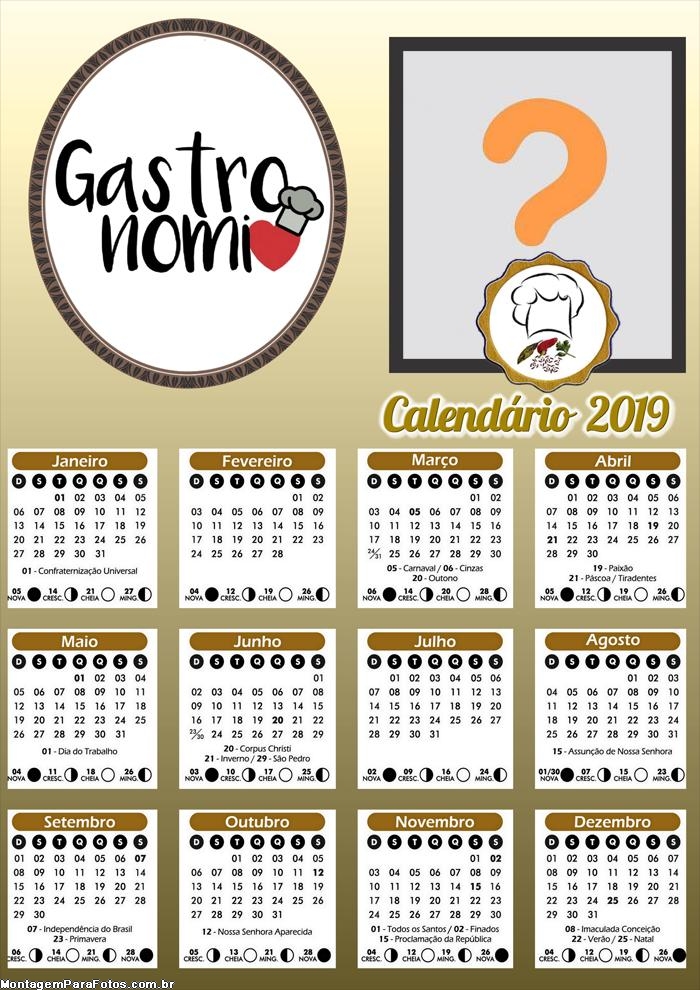 Calendário Gastronomia 2019