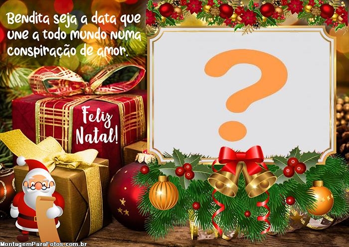 Frase de Natal de Amor com Foto Montagem