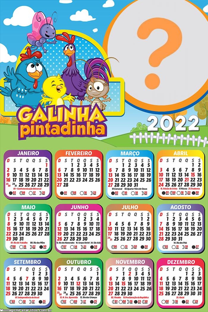 Calendário 2022 Infantil Galinha Pintadinha