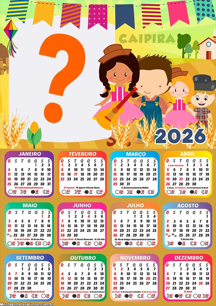 Foto em Calendário 2026 Caipira Festa Junina Online