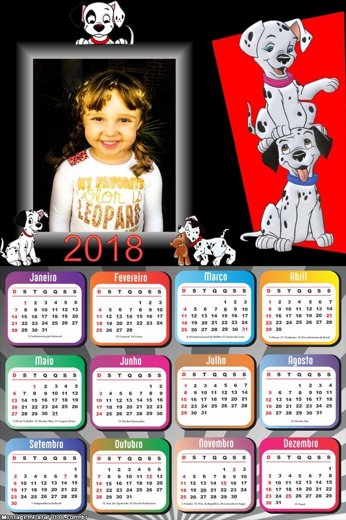 Calendário 2018 FotoMoldura Dálmatas