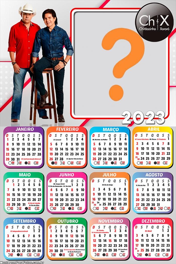 Calendário 2023 Chitãozinho e Xororó Montar Foto Online | Colagem de Foto Calendário 2023 Chitãozinho e Xororó Montar Foto Online | Colagem de Foto