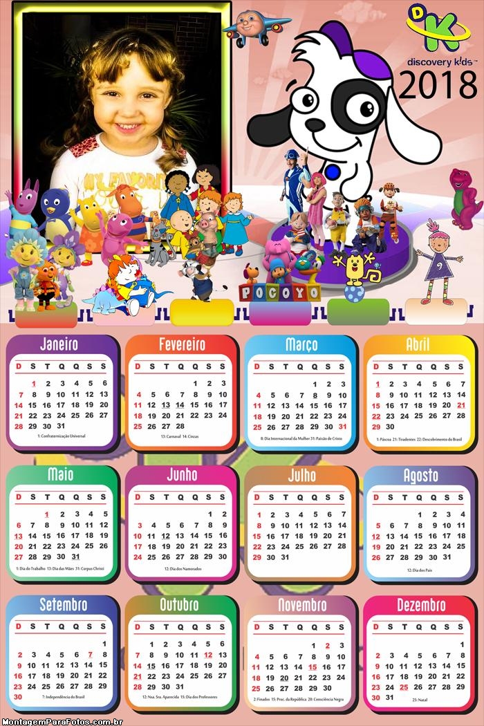 Calendário 2018 Doki Discovery Kids