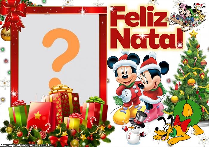 Mickey Natal Feliz Foto Colagem Online