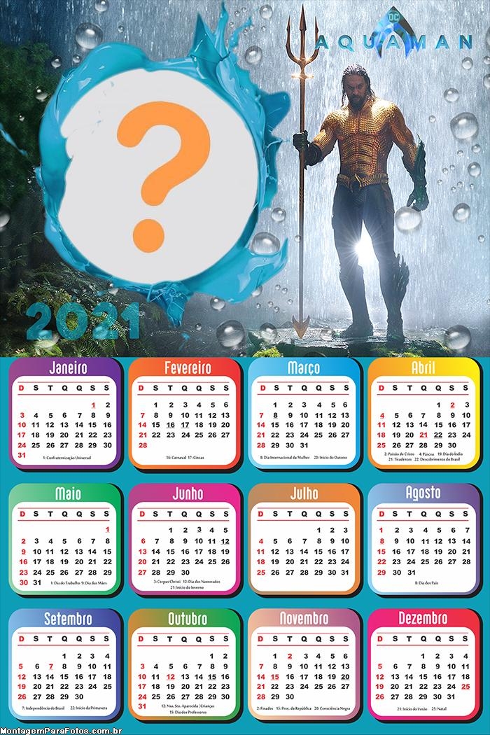 Calendário 2021 Aquaman