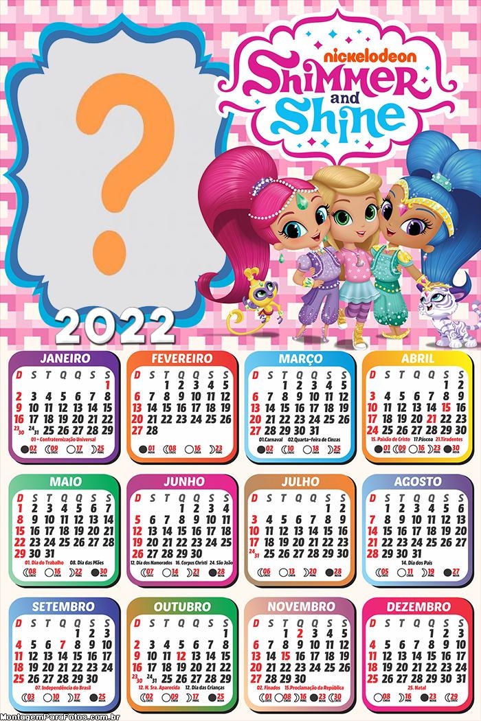 Calendário 2022 Shimmer e Shine Editar Montagem