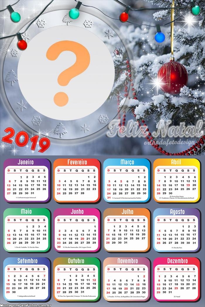 Calendário 2019 Luzes de Natal