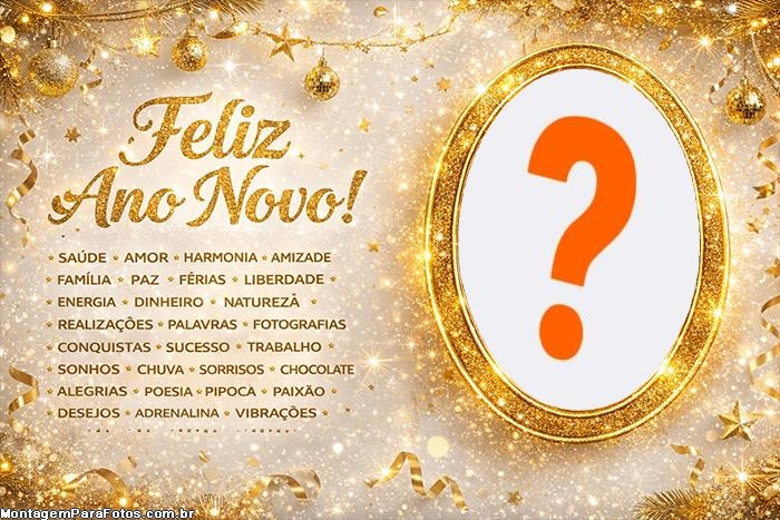 Desejos para um Feliz Ano Novo com Foto