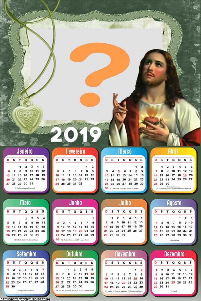 Calendário 2019 Jesus Moldura