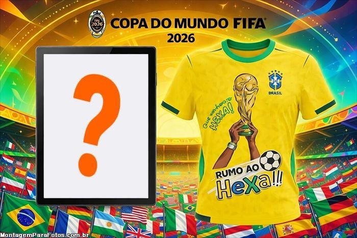 Camisa Torcedor Copa do Mundo montagem de fotos online