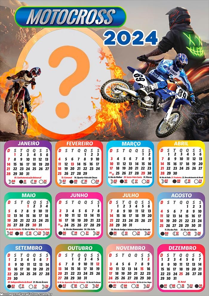 Editar Fotos Montagem Calendário 2024 Motocross