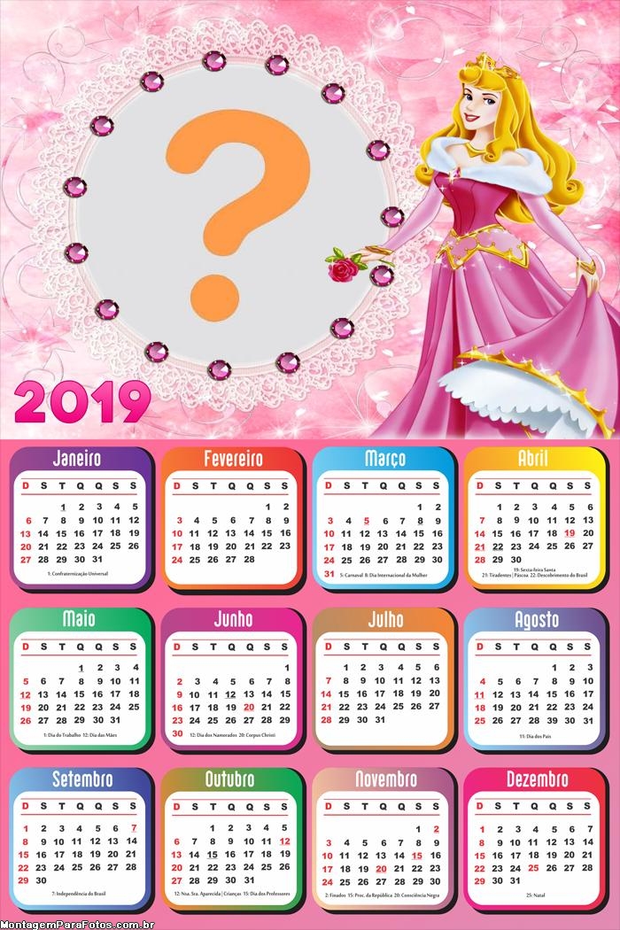 Calendário 2019 Princesa Aurora