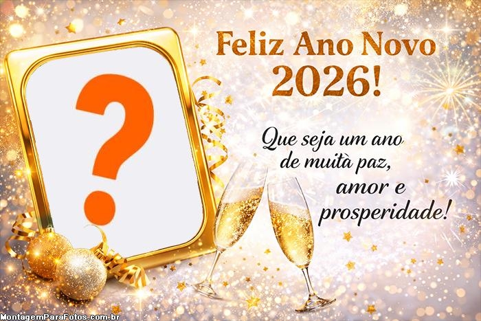 Colagem de Foto Frase de Fim de Ano Feliz 2026