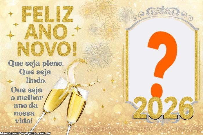 Comemoração Ano Novo 2026 foto colagem