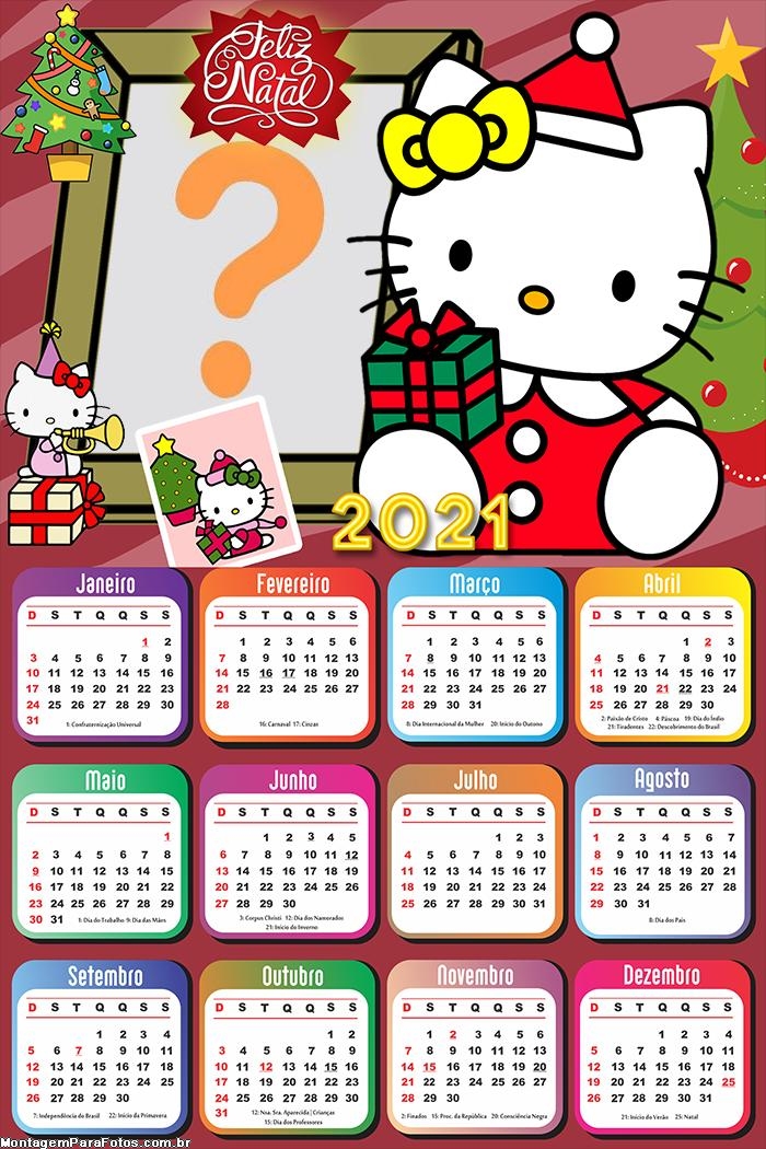 Calendário 2021 Hello Kitty de Natal