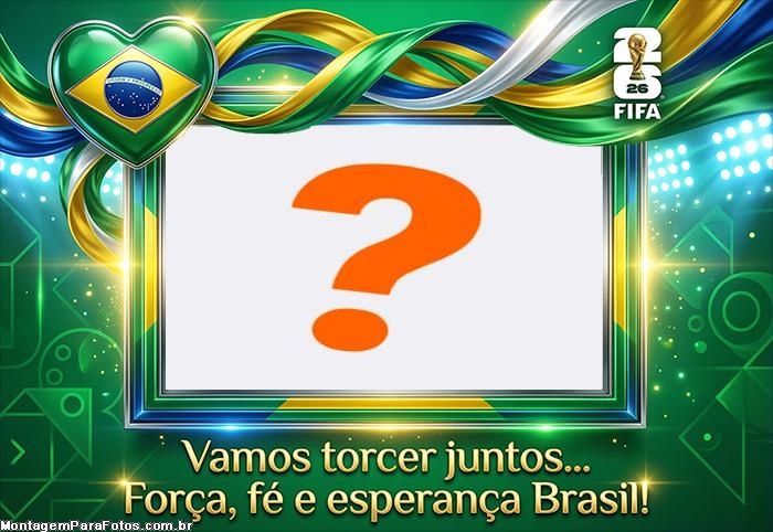 Adicionar moldura em foto Vamos torcer Juntos Copa 2026