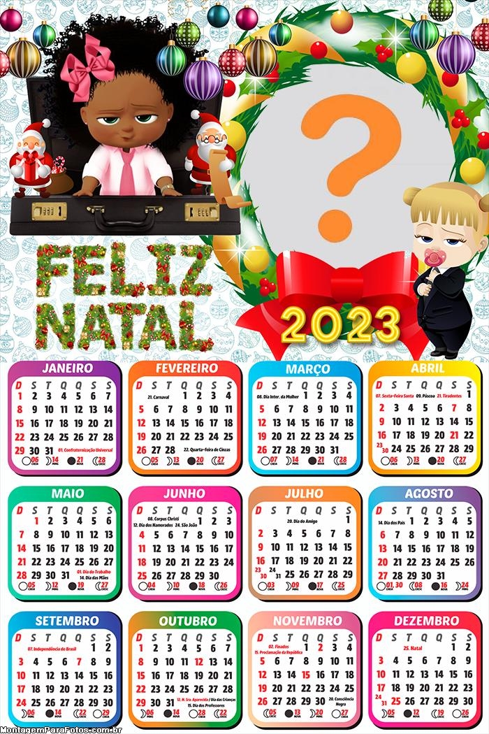 Calendário 2023 Online Feliz Natal Mulher Poderosa Chefinha