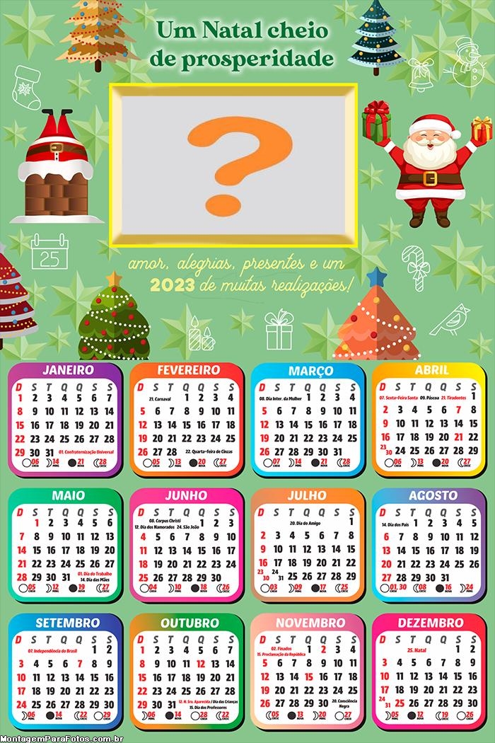 Calendário 2023 com Foto Um Natal cheio de Prosperidade