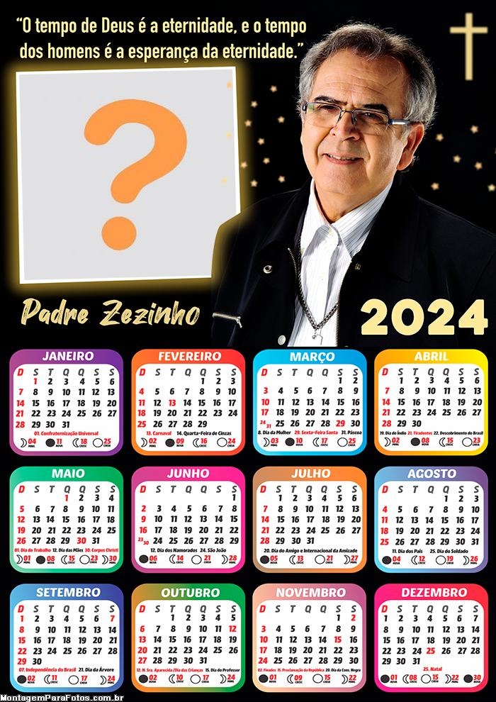 Moldura com Foto Online Calendário 2024 Padre Zezinho