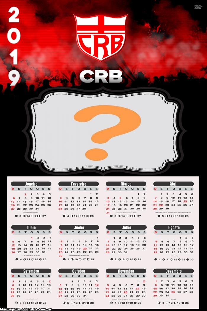 Calendário 2019 CRB Clube Regatas Brasil