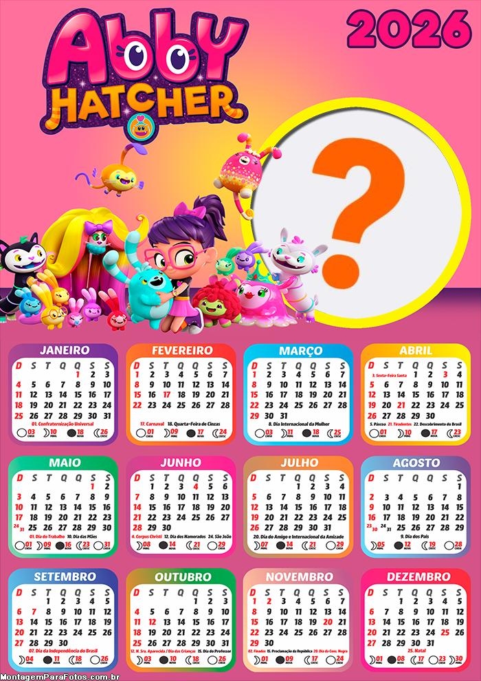 Calendário 2026 Abby Hatcher Emoldurar Foto Online