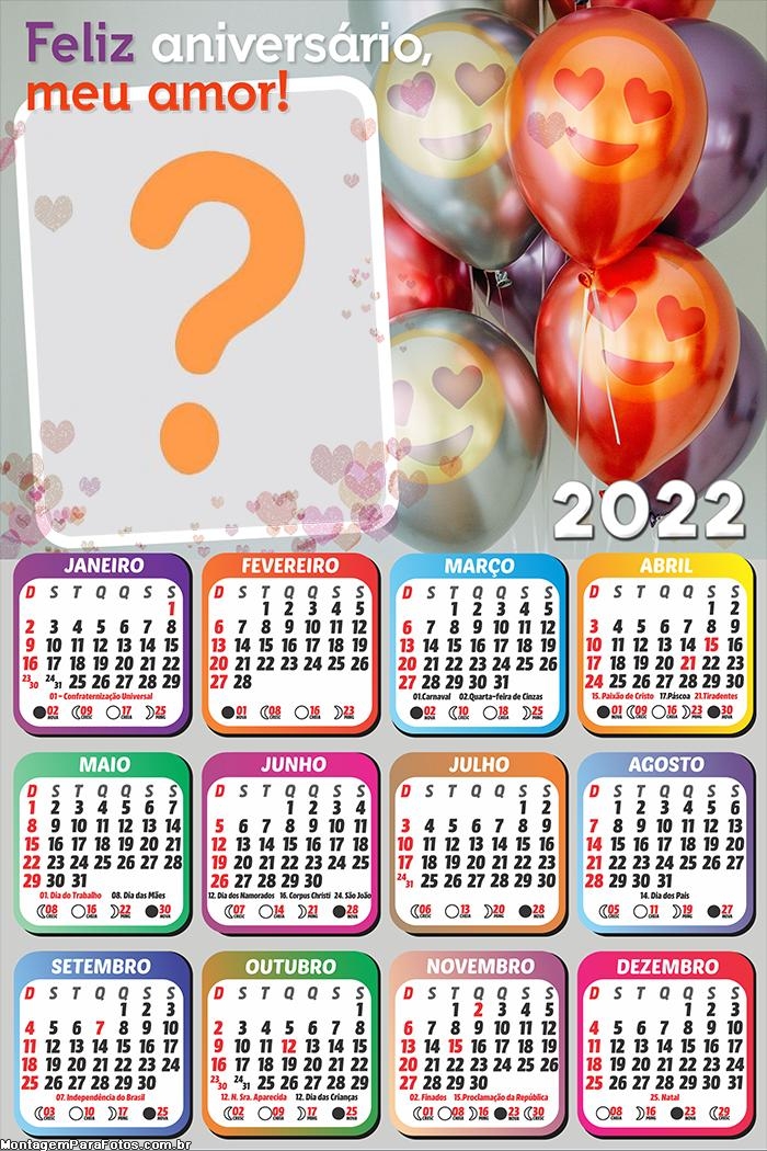 Colar Calendário 2022 Aniversário Meu Amor