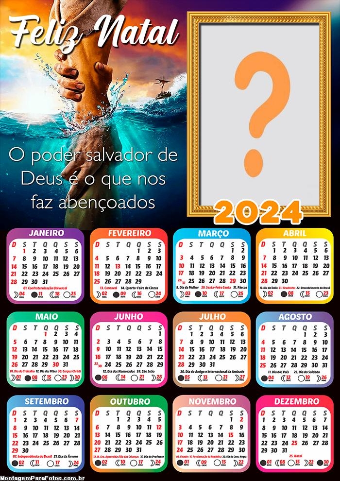 Foto Mensagem Online Calendário 2024 Feliz Natal Poder de Deus