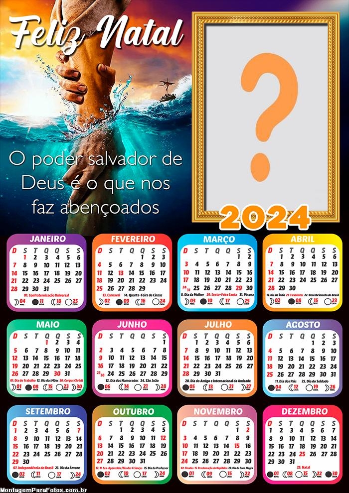 Foto Mensagem Online Calendário 2024 Feliz Natal Poder de Deus