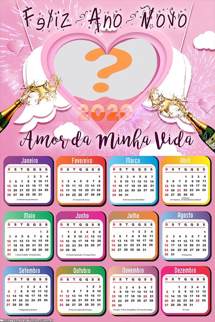 Calendário 2020 Amor da Minha Vida