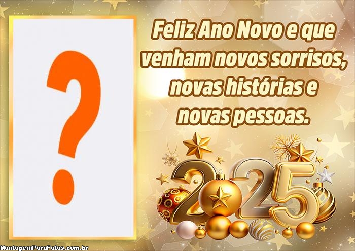 Novos Sorrisos Feliz Ano Novo 2025 Foto Colagem