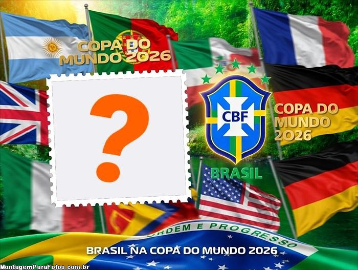 Bandeiras Seleções Copa do Mundo 2026 foto montagem