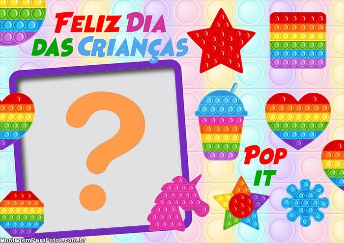 Feliz Dia das Crianças Pop It Moldura Infantil