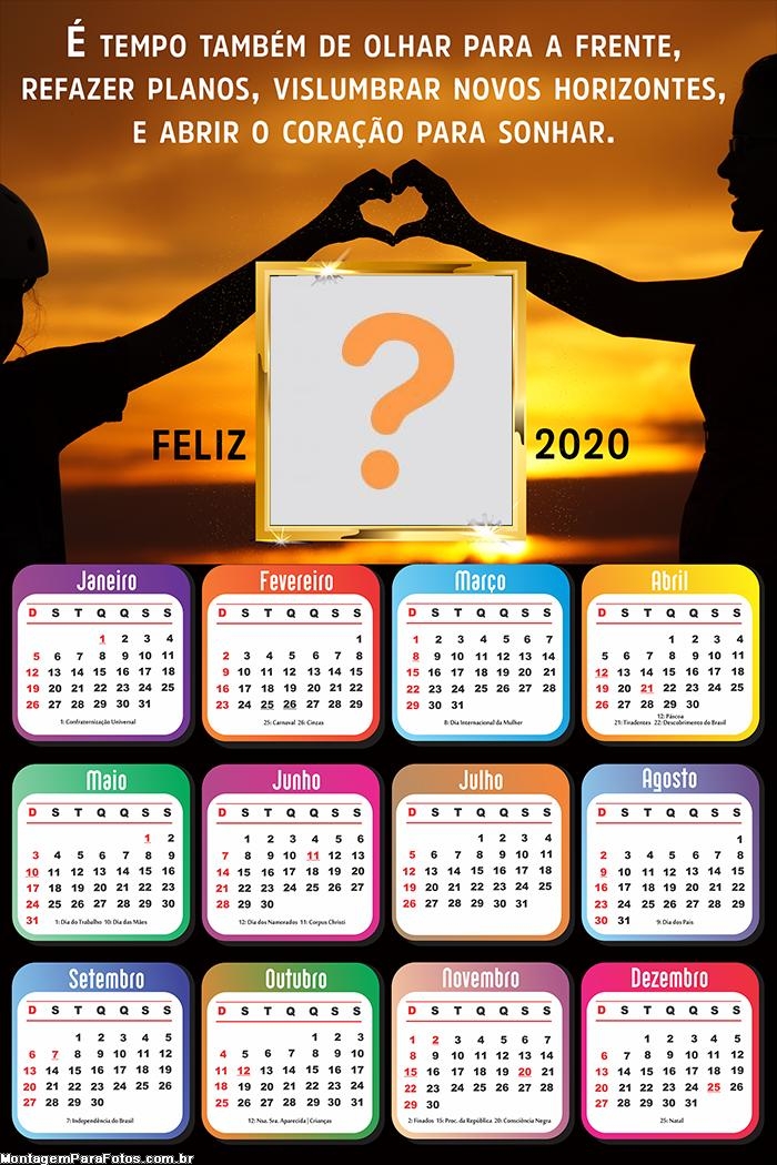 Calendário 2020 É tempo de abrir o Coração