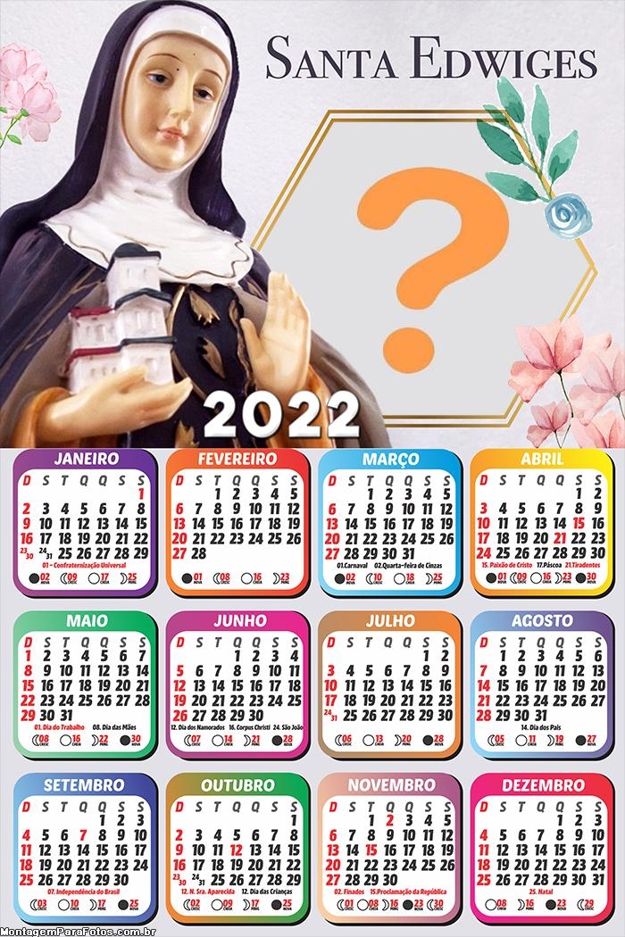 Calendário 2022 Santa Edwiges Virtual Grátis