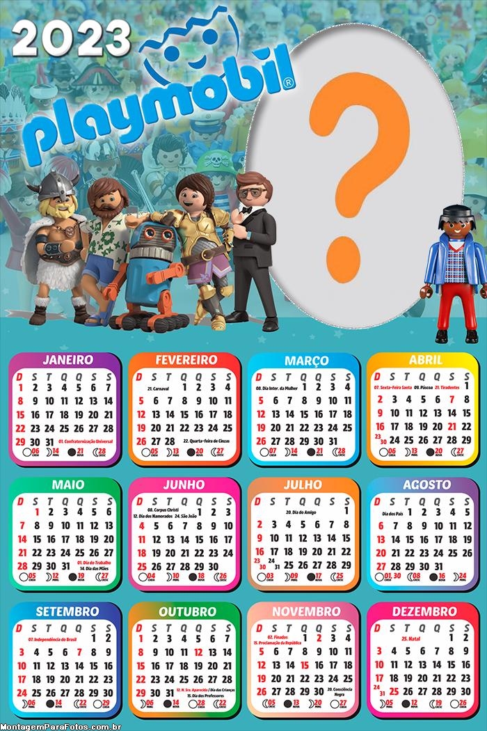 Calendário 2023 para FotoMontagem Playmobil