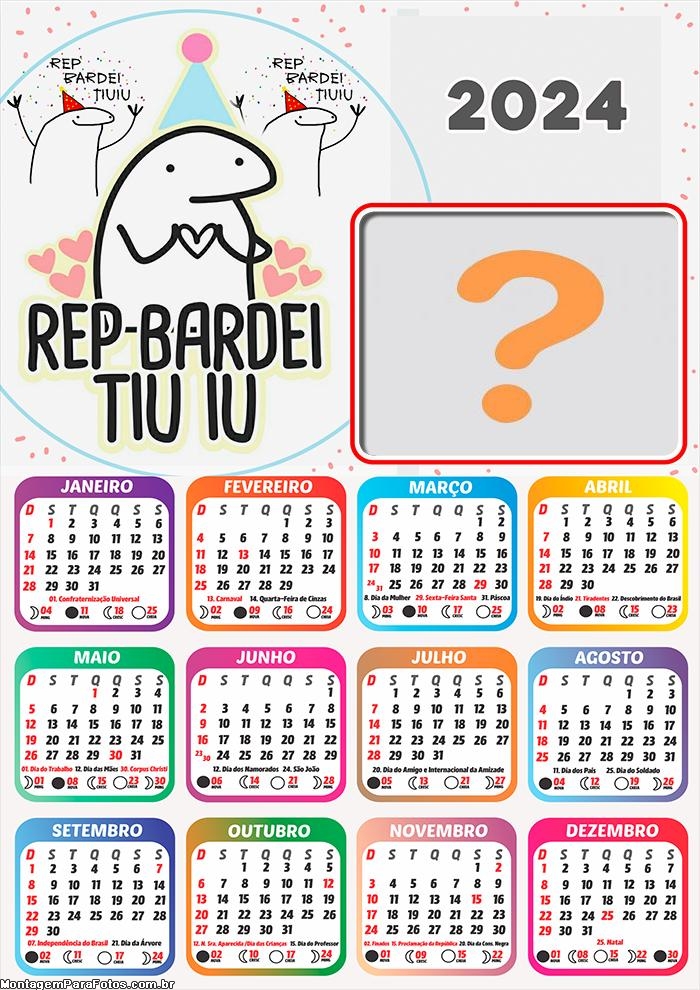 Calendário 2024 Rep Bardei Tiu iu Bentô Flork