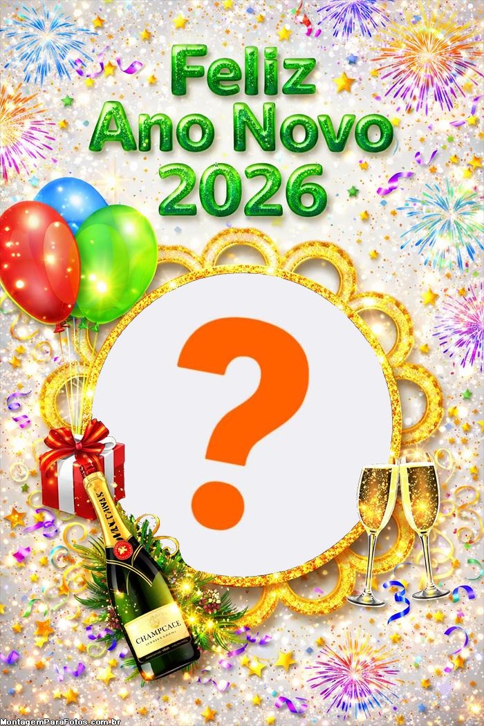 Feliz Ano Novo 2026 Moldura Montagem Online