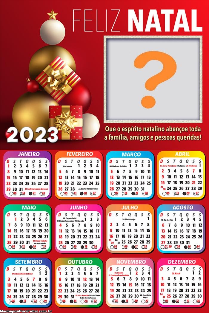 Calendário 2023 Espírito Natalino Abençoe Montagem