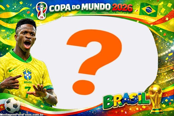 Vini Jr Copa do Mundo 2026 Moldura online grátis