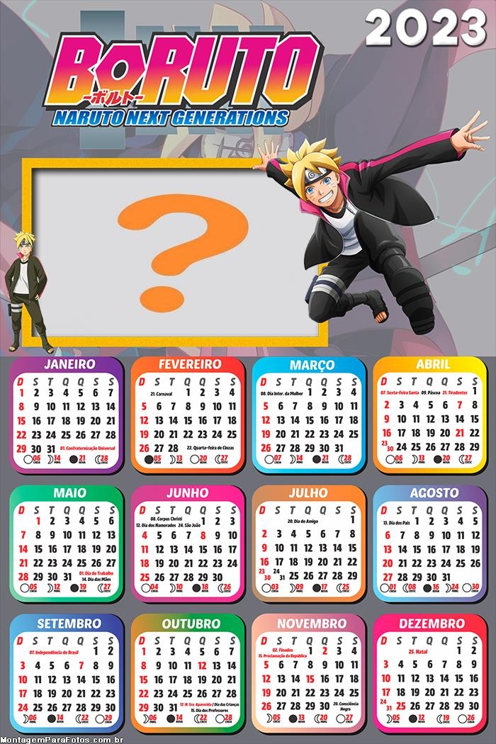 Calendário 2023 Boruto para Imprimir