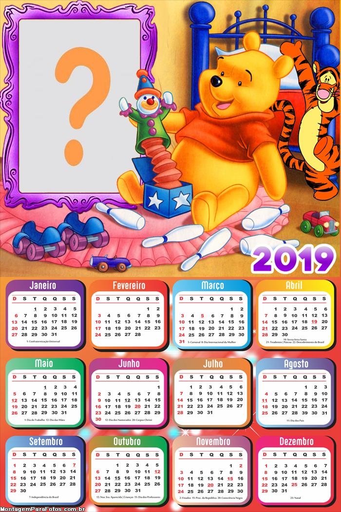 Calendário 2019 Pooh Brinquedos