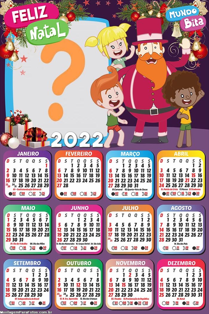 Calendário 2022 Papai Noel Bita Foto Grátis Online