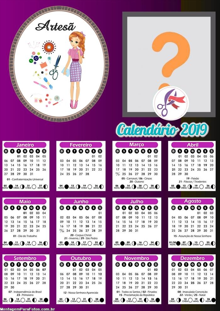 Calendário Artesã 2019