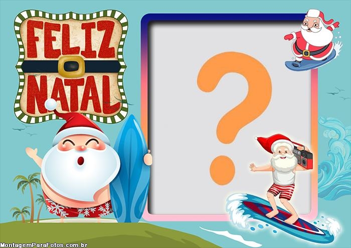 Foto Grátis Papai Noel Surfista Online