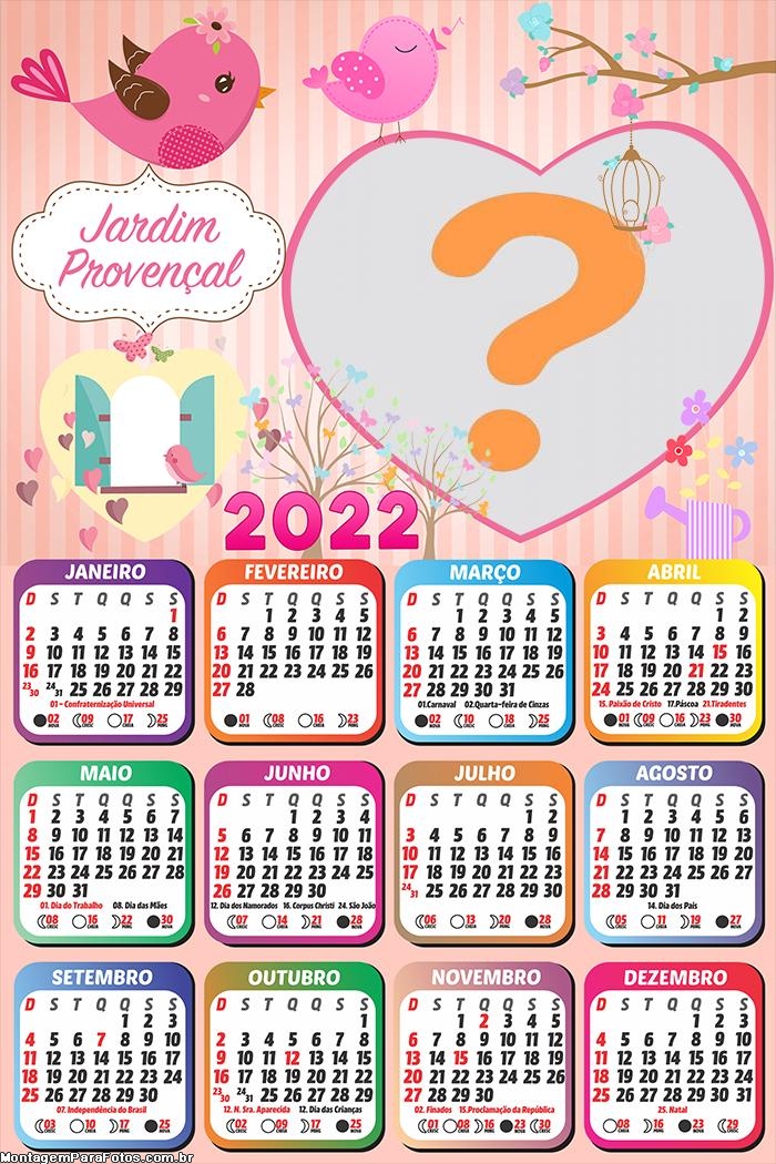 Calendário 2022 Criar Online Jardim Provençal